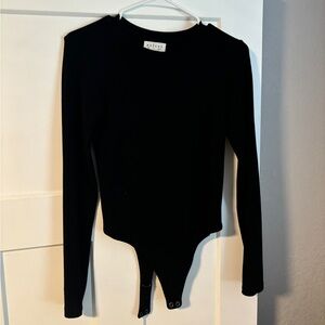 Velvet brand - ribbed black body suit stretchy thick size small